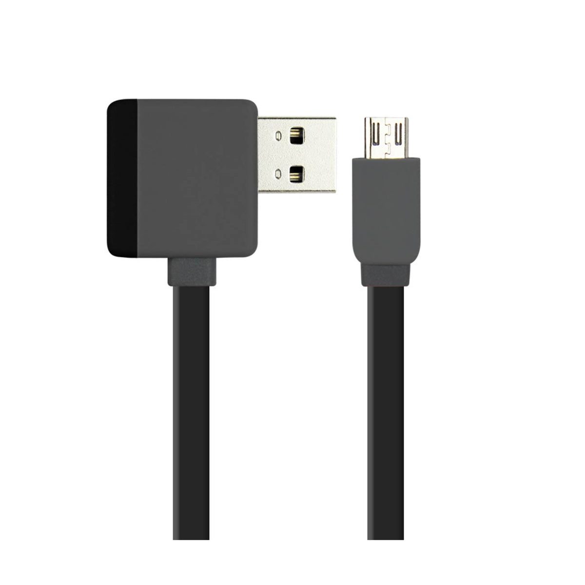 MICRO USB PIGGYBACK FLAT LIBERATOR USB CABLE 3.2FT IN BLACK - Crystal Clear & Reliable