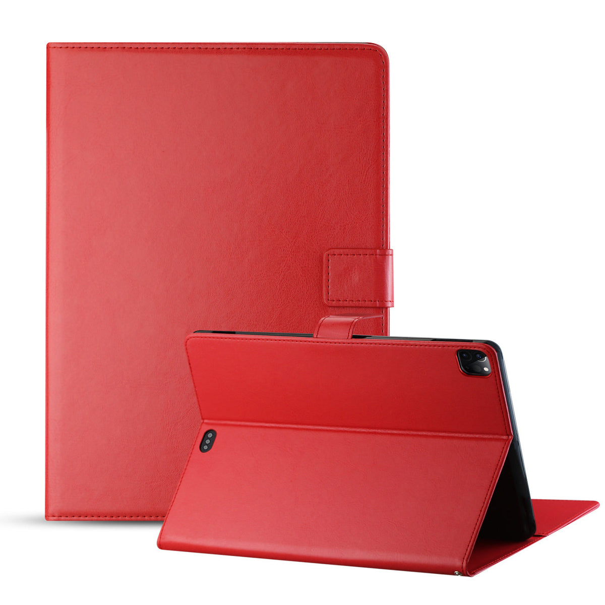 Leather Folio Cover Protective Case for 12.9" iPad Pro In Red - Ultra-Slim & Reliable