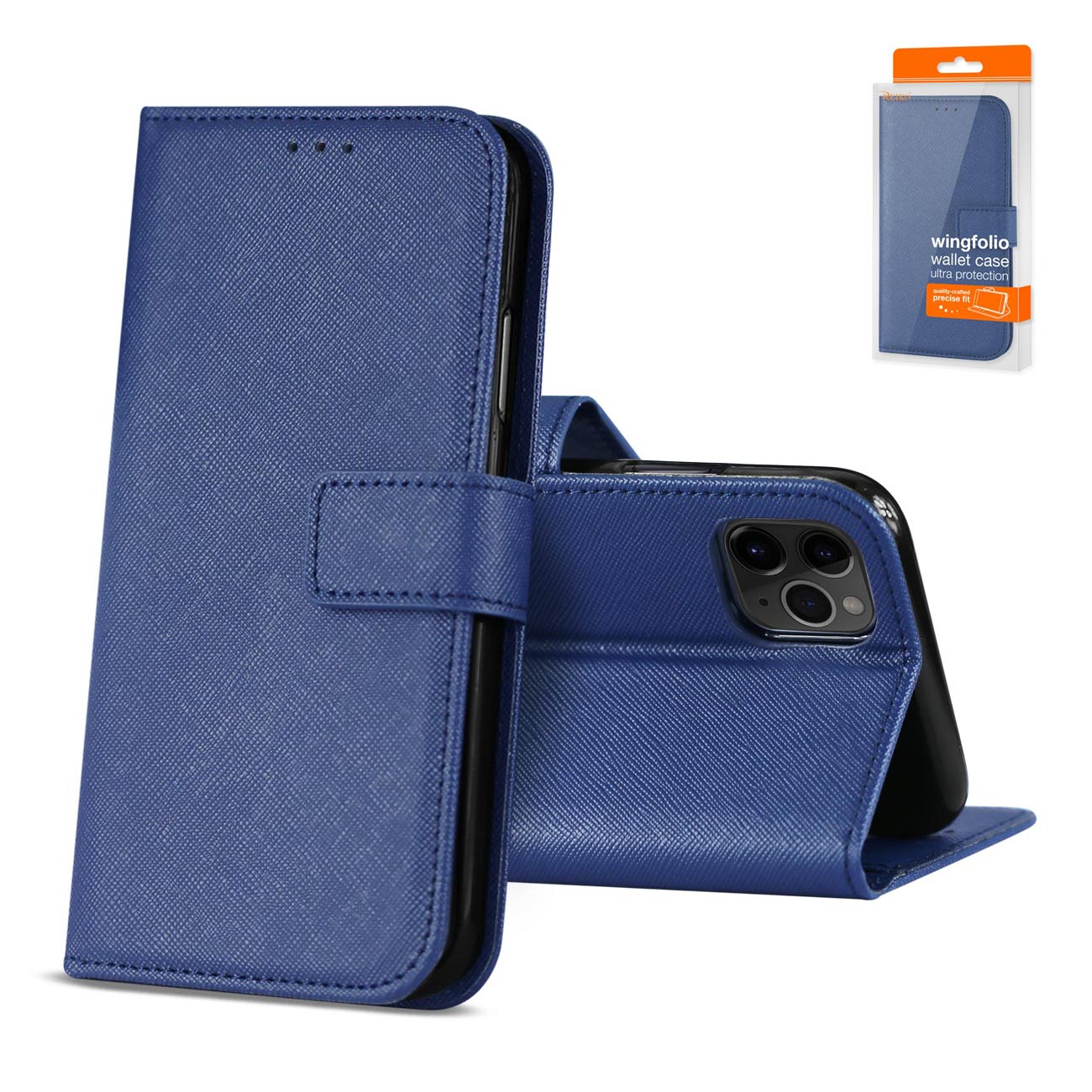 IPHONE 11 PRO Compatible APPLE IPHONE 11 PRO 3-In-1 Wallet Case In BLUE - Shockproof Protection by