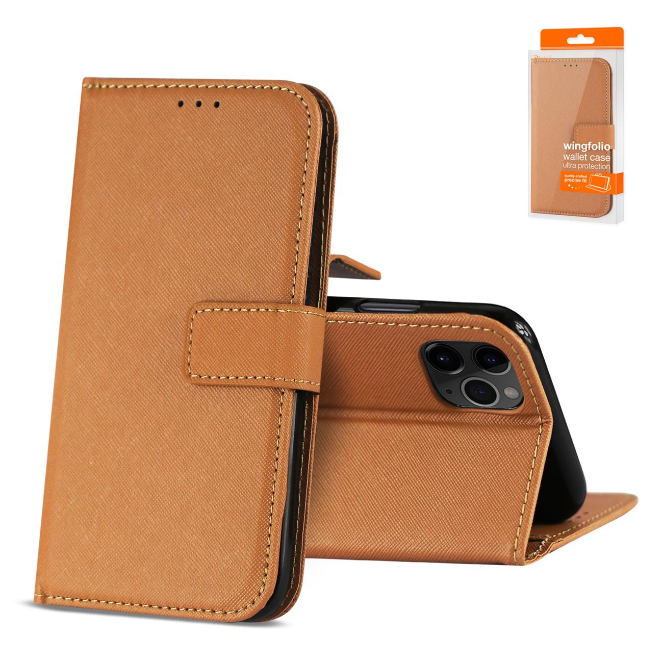 IPHONE 11 PRO Compatible APPLE IPHONE 11 PRO 3-In-1 Wallet Case In BROWN - Ultra-Slim Protection by