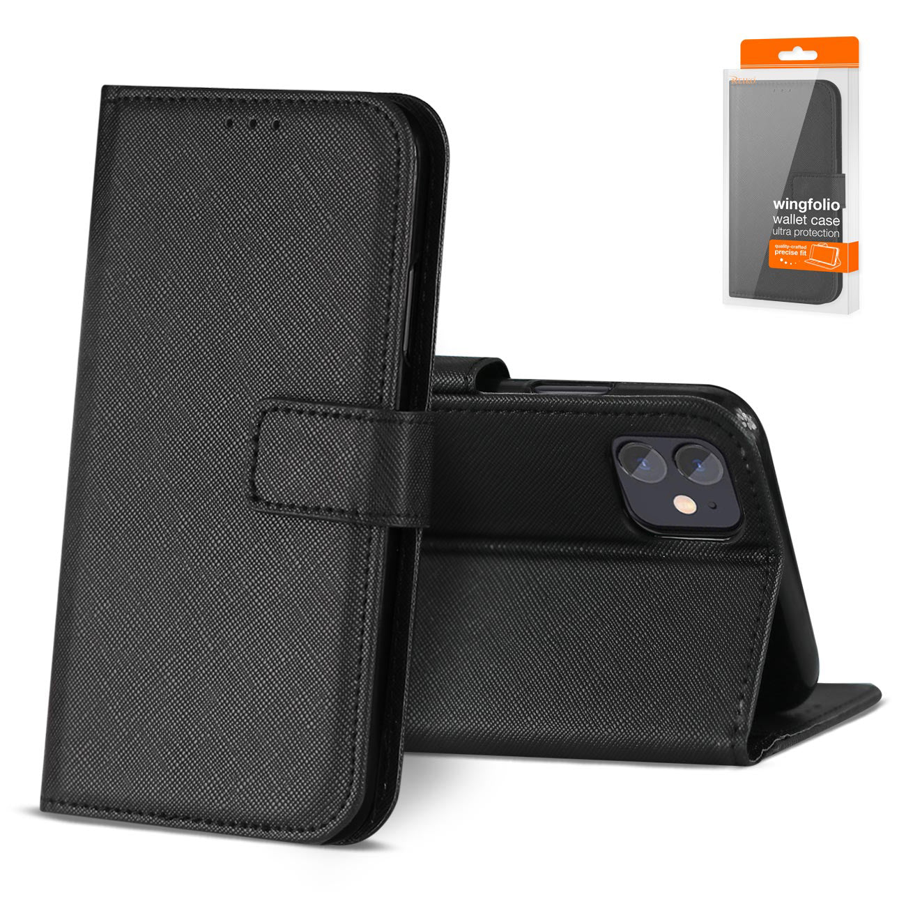 IPHONE 12 MINI Compatible Slim Stand Case with Card Holder Slots APPLE IPHONE 12 MINI In Black - Crystal Clear Protection by