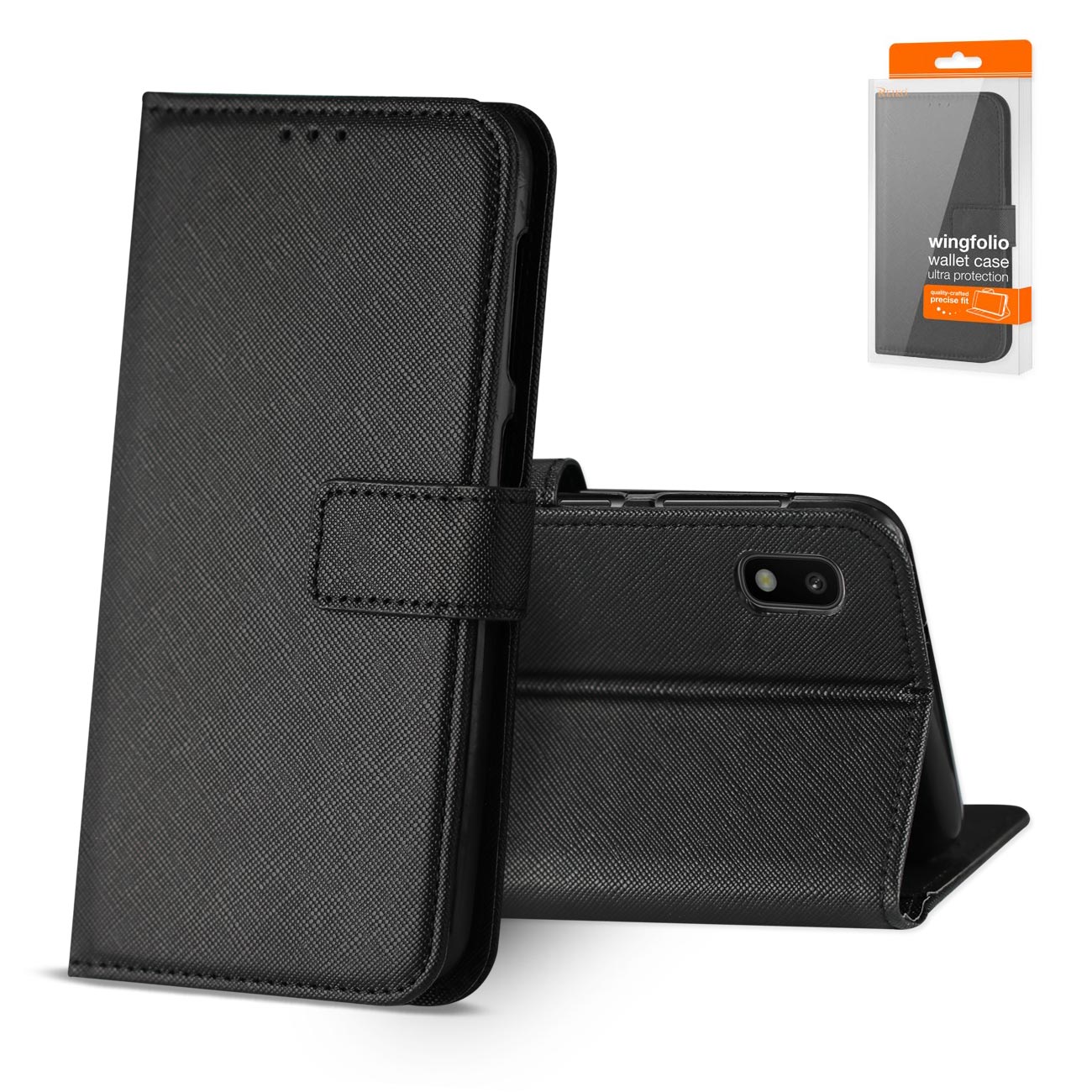 SAMSUNG GALAXY A10 3-In-1 Wallet Case In BLACK - Crystal Clear & Reliable