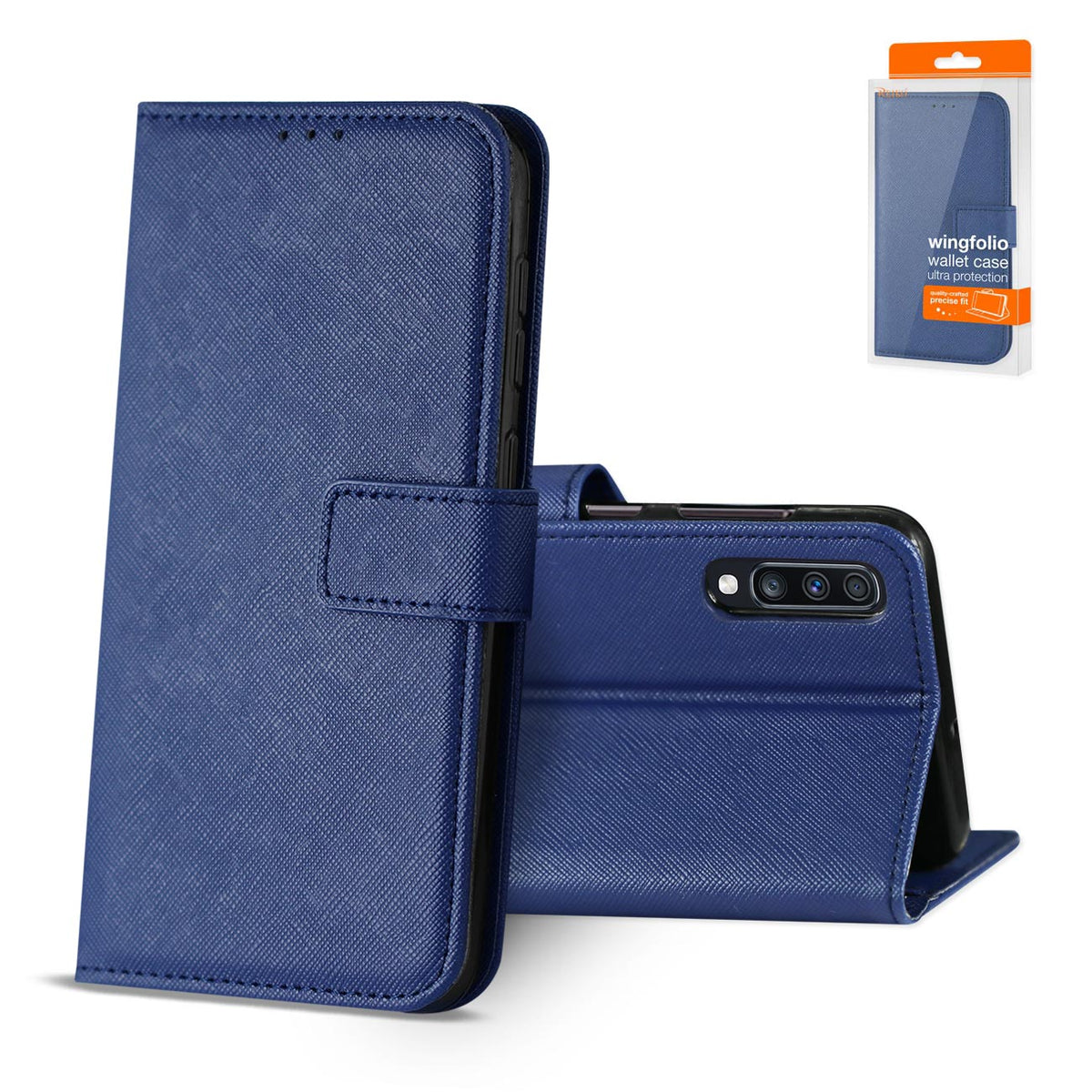 SAMSUNG GALAXY A70 3-In-1 Wallet Case In BLUE - Heavy Duty & Reliable