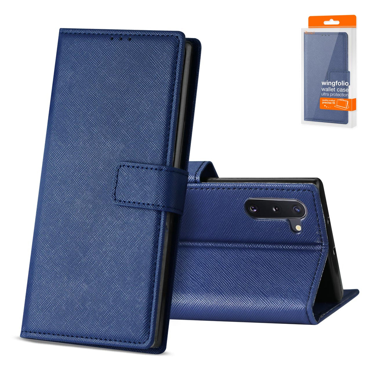 SAMSUNG GALAXY NOTE 10 3-In-1 Wallet Case In BLUE - Crystal Clear & Reliable