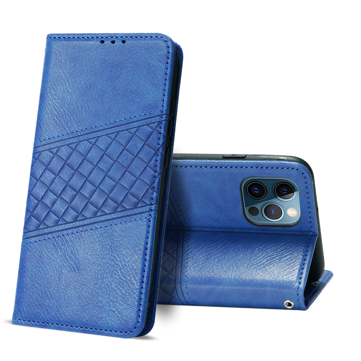iPhone 12 Pro Compatible Apple iPhone 12 Pro 3-In-1 Wallet Case In Blue - Heavy Duty Protection by