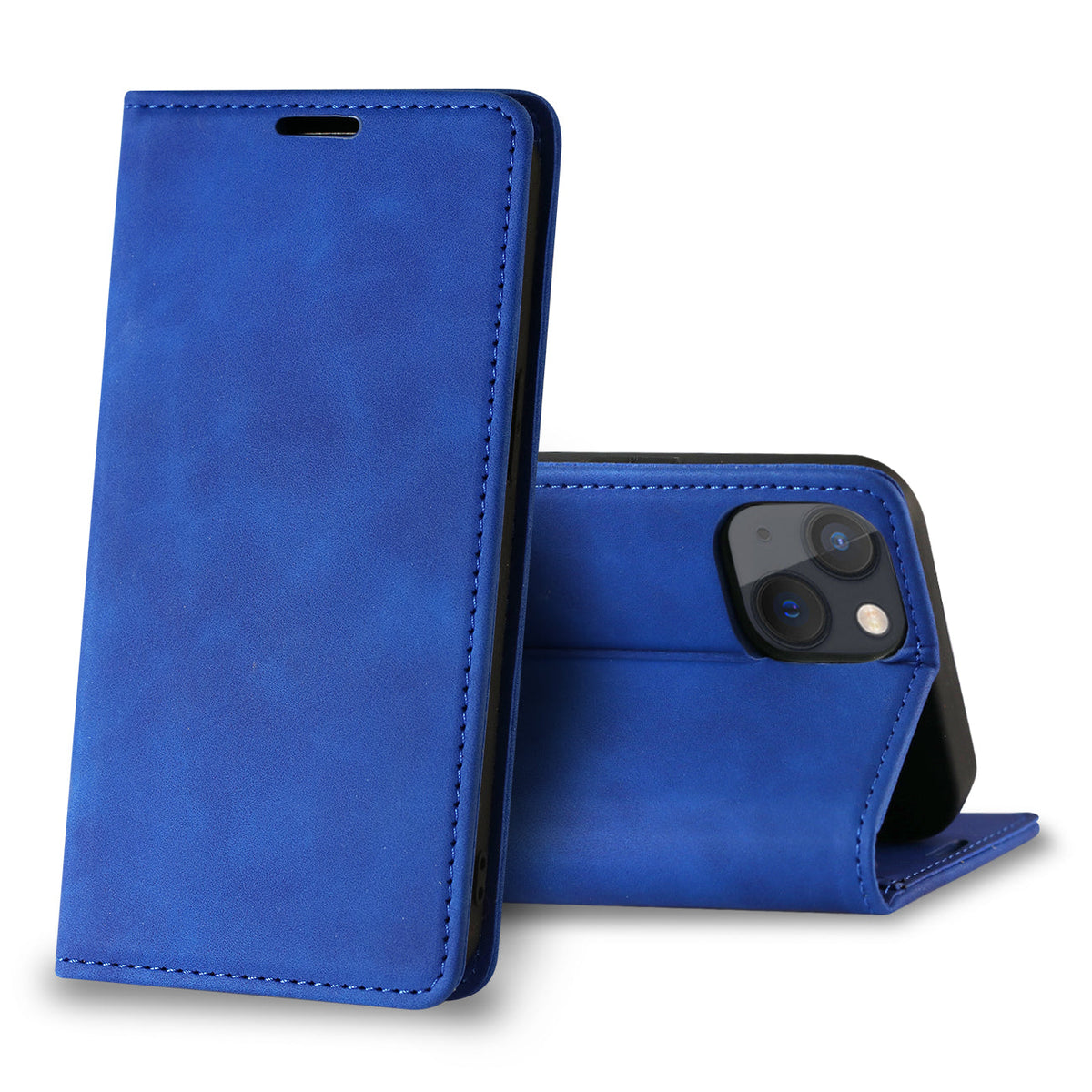 iPhone 13 Mini Compatible Magnetic wallet Leather phone case For Apple iPhone 13 Mini (Blue) (FC34-IPH13MINIBL) - Ultra-Slim Protection by