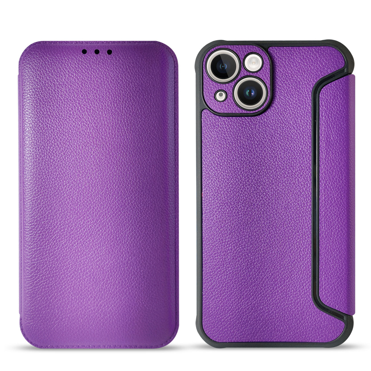 iPhone 14 Plus Compatible Magnetic wallet Leather phone case For Apple iPhone 14 Plus In Purple (FC36-IPH14PLUSPP) - Heavy Duty Protection by