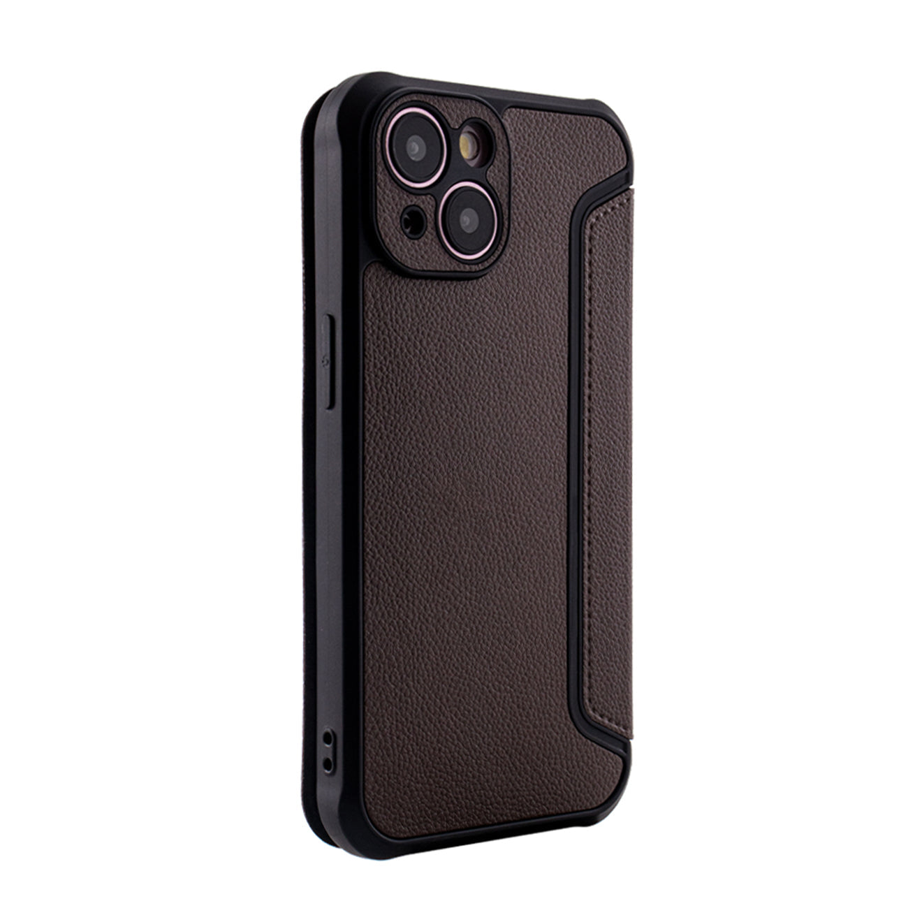 iPhone 15 Compatible Magnetic wallet Leather phone case For Apple iPhone 15 In Brown (FC36-IPH15BR) - Heavy Duty Protection by