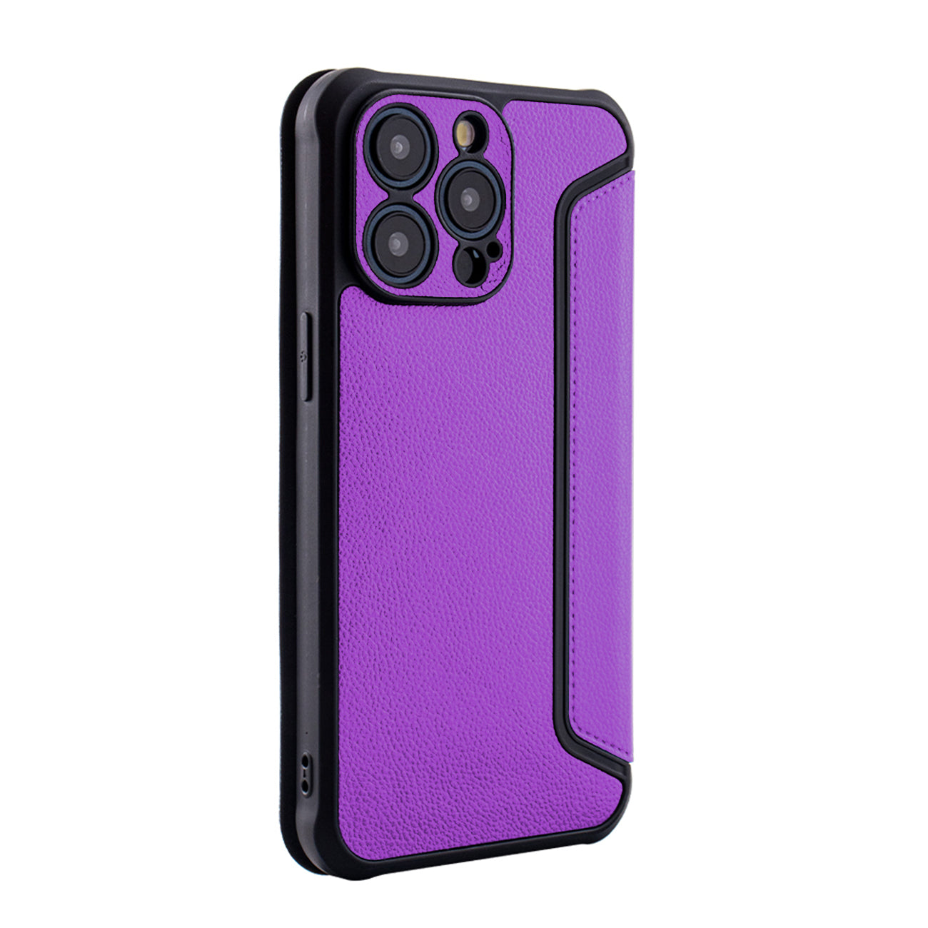 iPhone 15 PRO Compatible Magnetic wallet Leather phone case For Apple iPhone 15 PRO MAX In Purple (FC36-IPH15PROMAXPP) - Premium Protection by