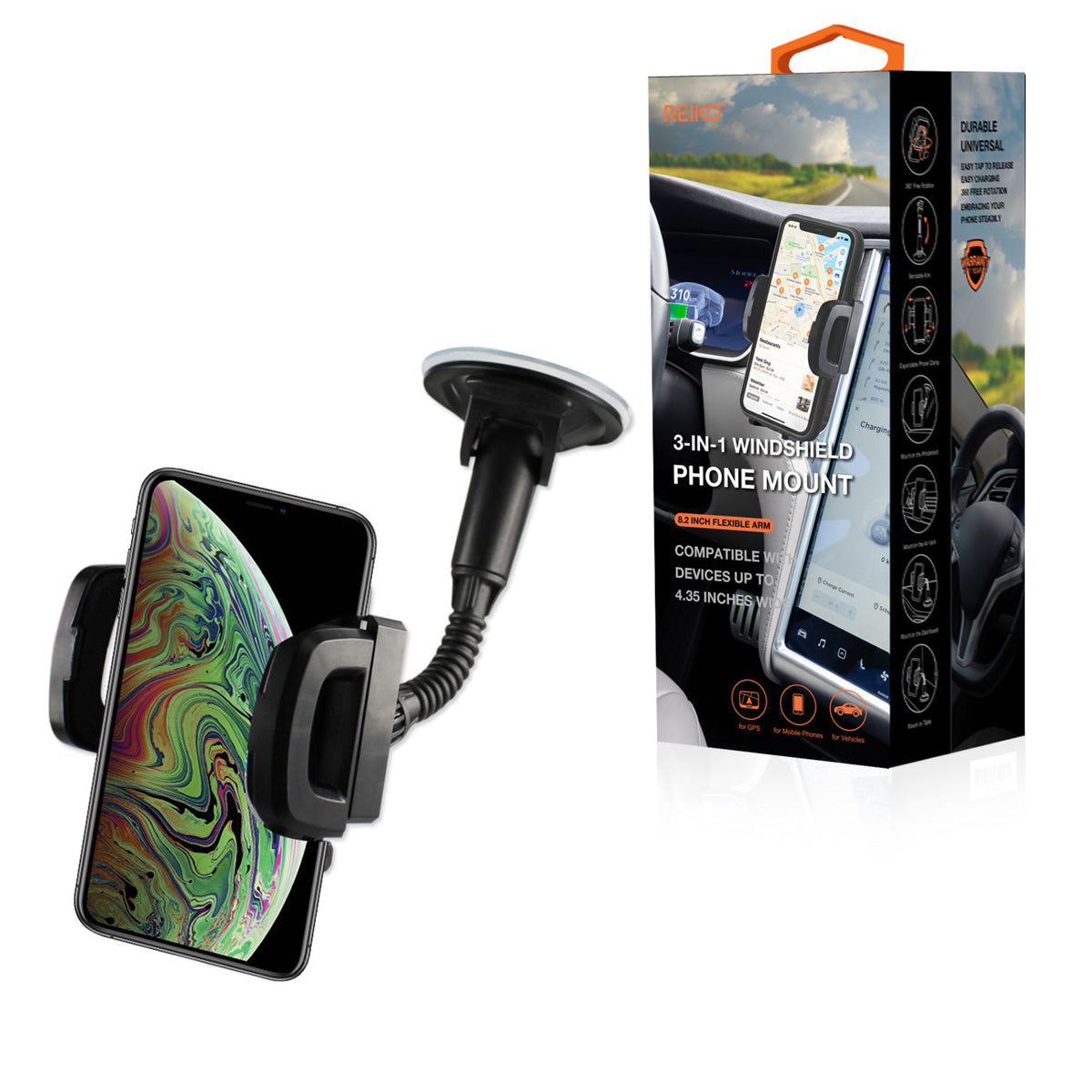 UNIVERSAL SUCTION GLASS WINDOW PHONE HOLDER IN BLACK - Durable & Reliable
