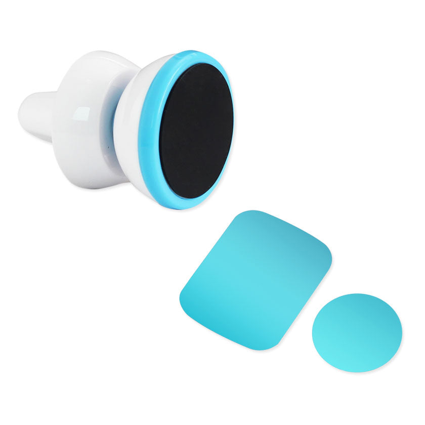 UNIVERSAL AIR VENT MAGNETIC CAR MOUNT PHONE HOLDER IN WHITE BLUE - Shockproof & Reliable