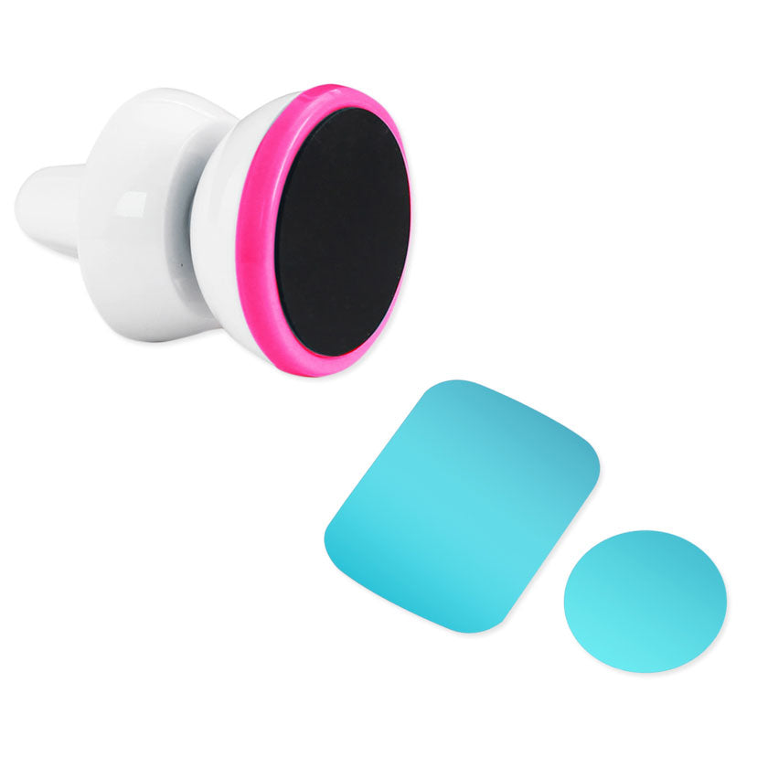 UNIVERSAL AIR VENT MAGNETIC CAR MOUNT PHONE HOLDER IN WHITE HOT PINK - Heavy Duty & Reliable