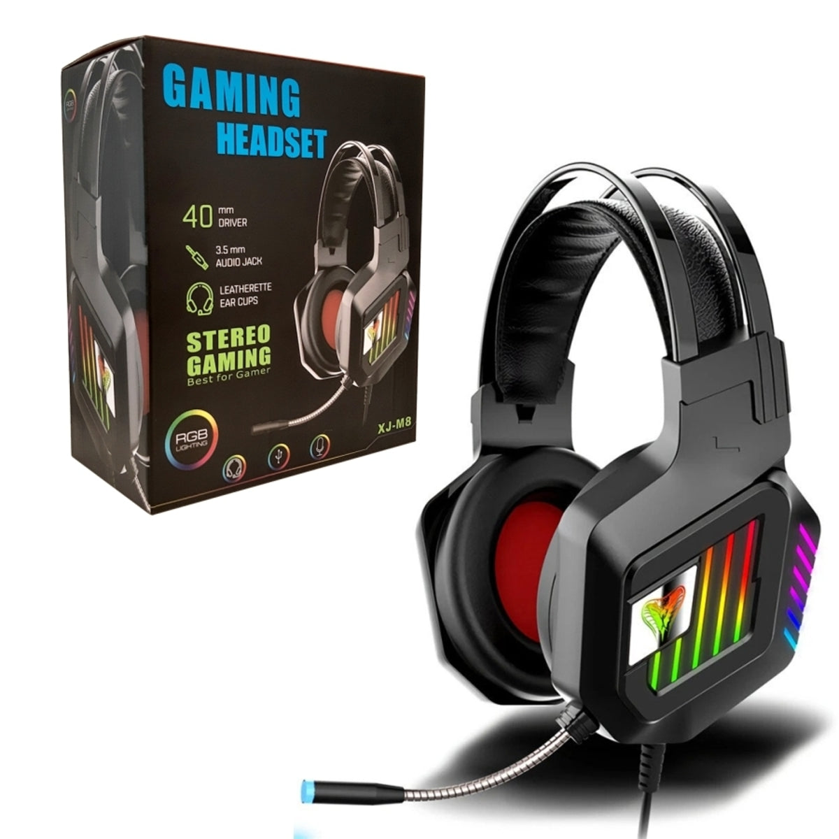 RGB Light Gaming Headset PS4 Headset, Xbox One Headset with Noise Canceling Mic PC Headset with Stereo Surround Sound - Crystal Clear & Reliable