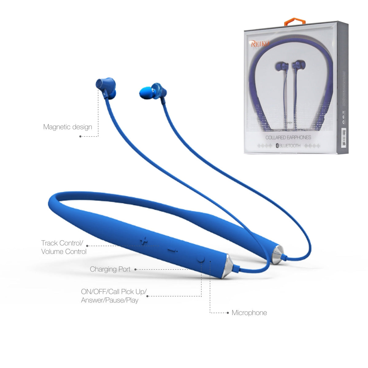 Universal Bluetooth Earphones Blue HSBT1570-UNIBL - Heavy Duty & Reliable