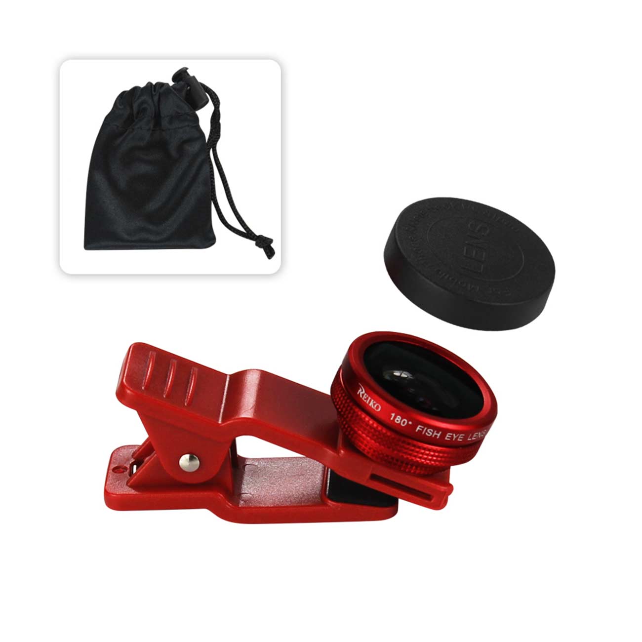 HD CAMERA FISH EYE LENS BUILT IN 180 DEGREE WIDE ANGLE IN RED -LEN-FISHEYE180RD - Ultra-Slim & Reliable