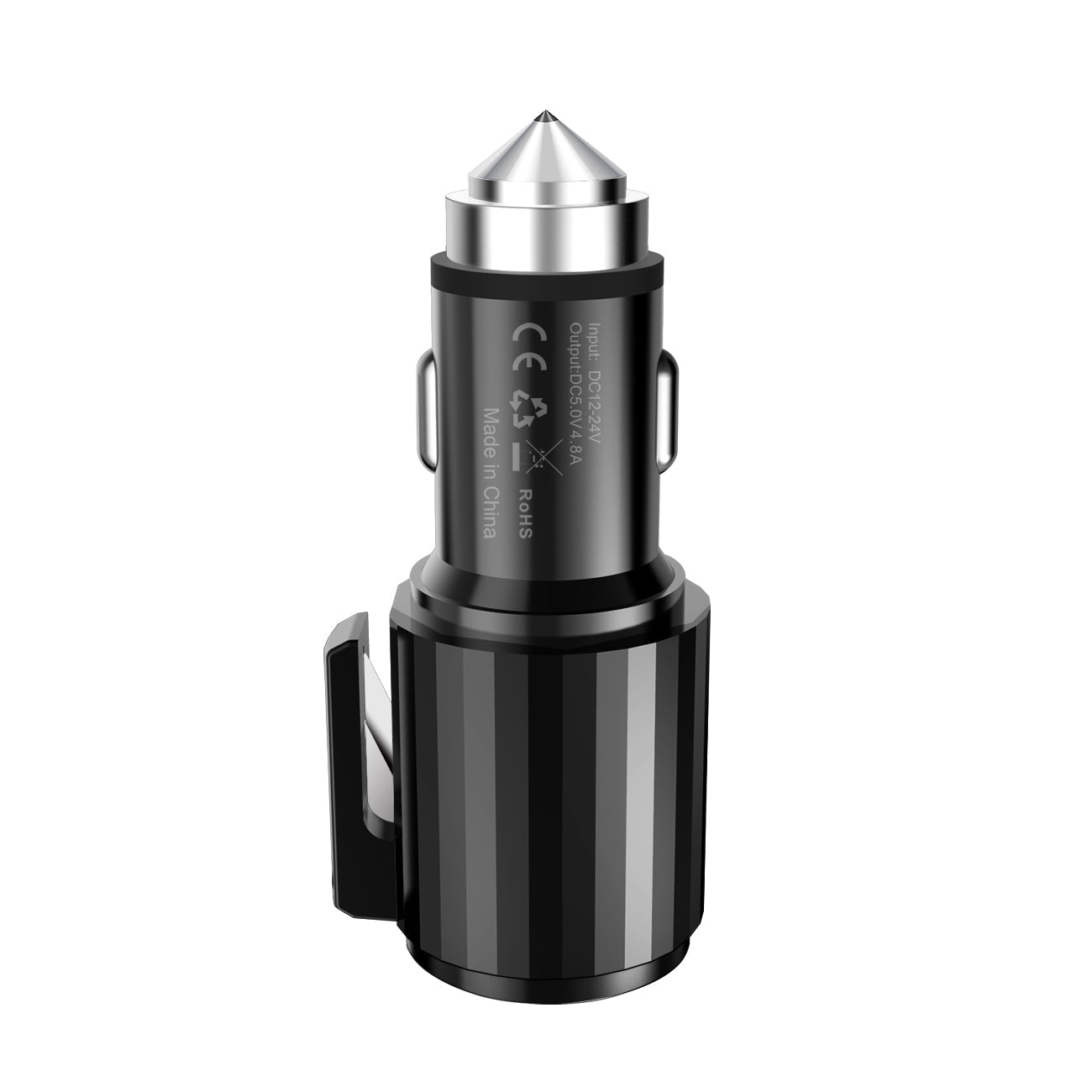 Quick Car Charger, 4.8A Dual USB Fast car charger with Life Guard Charge Technology In Gray - Crystal Clear & Reliable