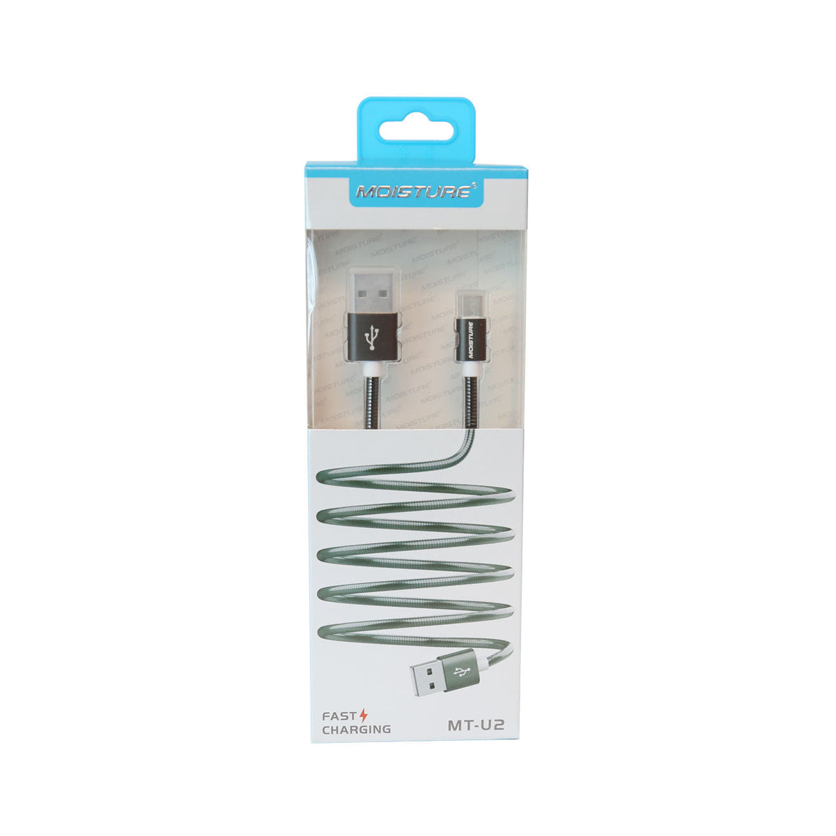 Moisture 2.6A Premium Full Hi-Speed Data Cable In Gray - Heavy Duty & Reliable