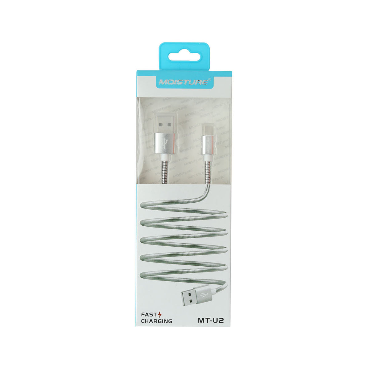 Moisture 2.6A Premium Full Hi-Speed Data Cable In Silver - Shockproof & Reliable