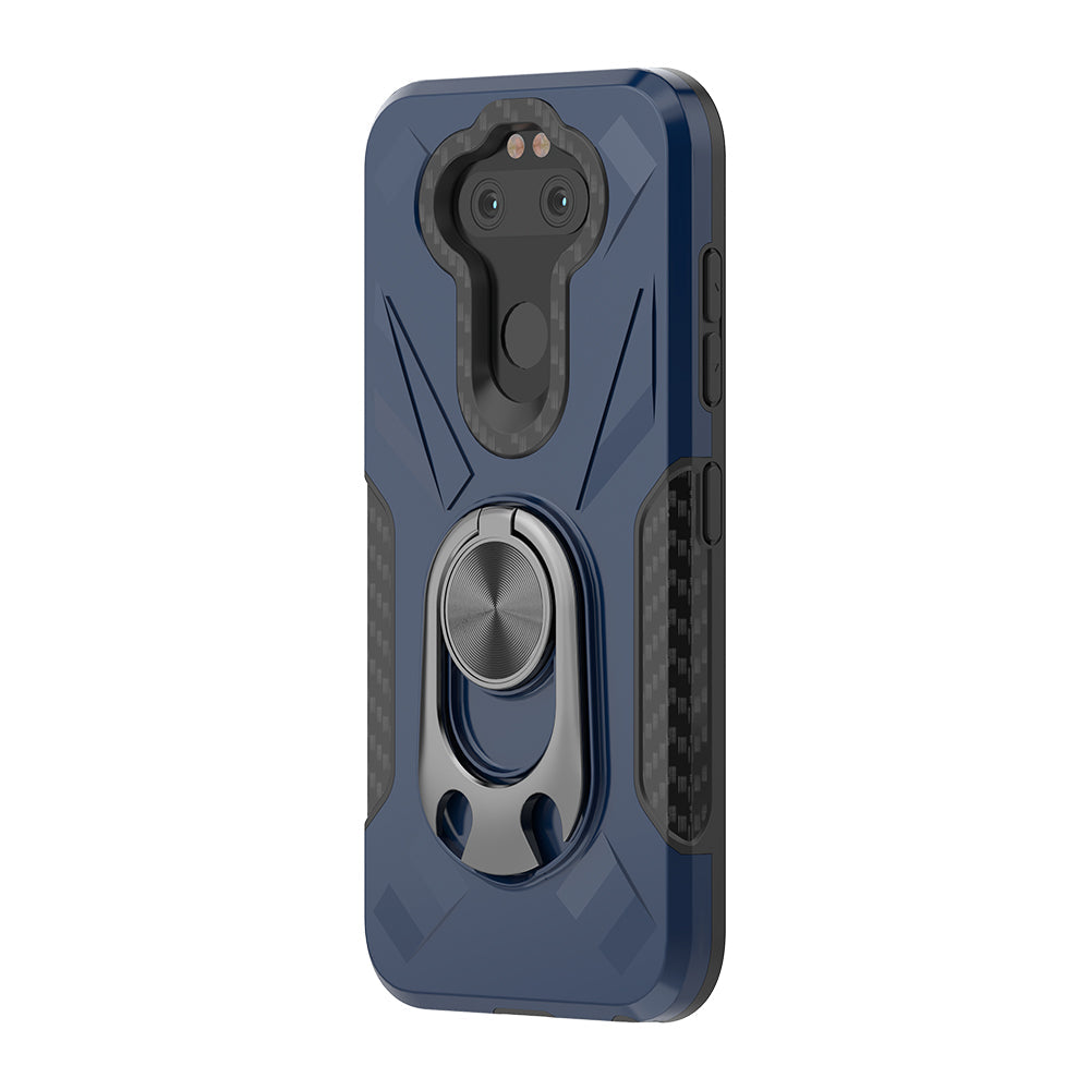 Phone Case with Ring Holder LG ARISTO 5 In Blue - Crystal Clear & Reliable