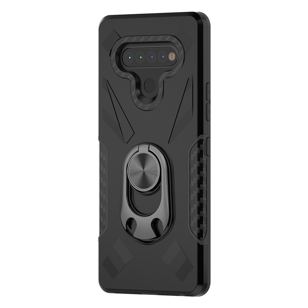 Phone Case with Ring Holder LG STYLO 6 Case In Black - Crystal Clear & Reliable