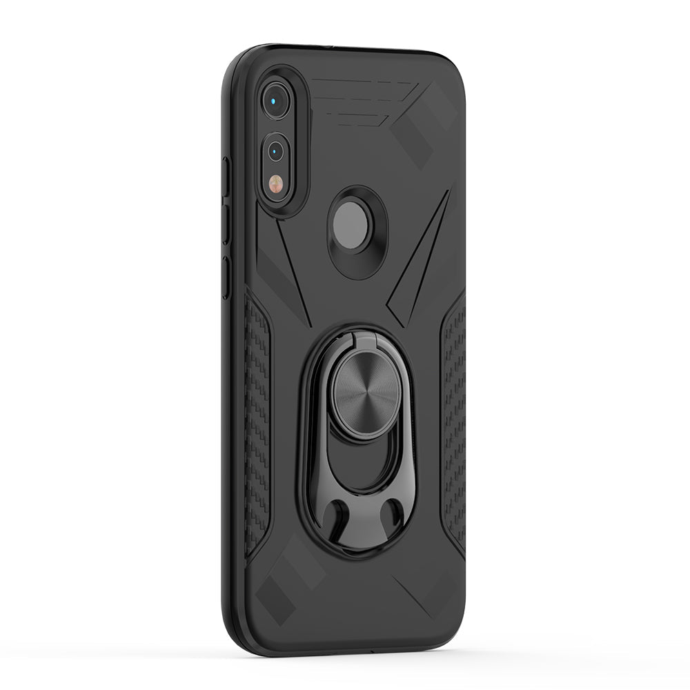 MOTOROLA E7 Case with Ring Holder In Black - Ultra-Slim & Reliable
