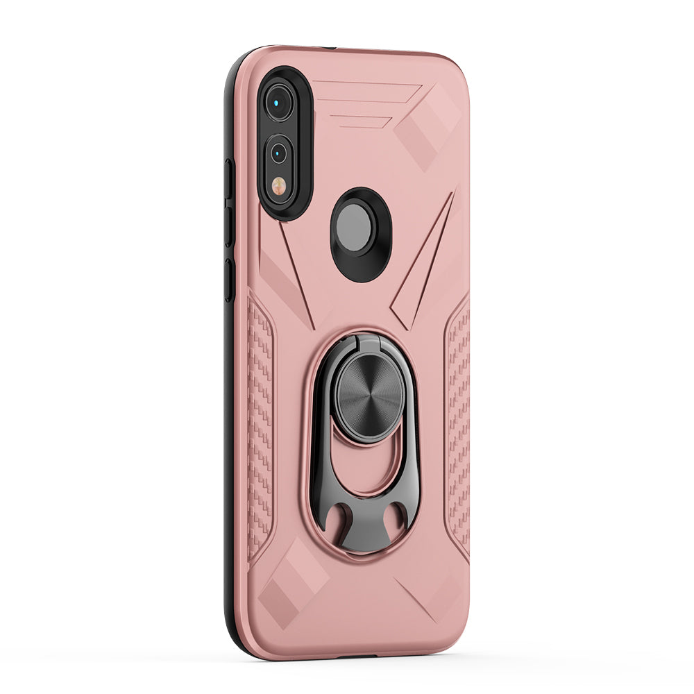 MOTOROLA E7 Case with Ring Holder In Rose Gold - Durable & Reliable
