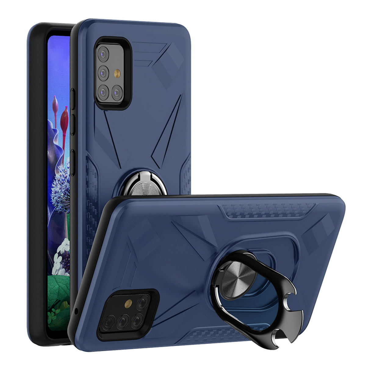Phone Case with Ring Holder SAMSUNG GALAXY A51 5G In Blue - Heavy Duty & Reliable