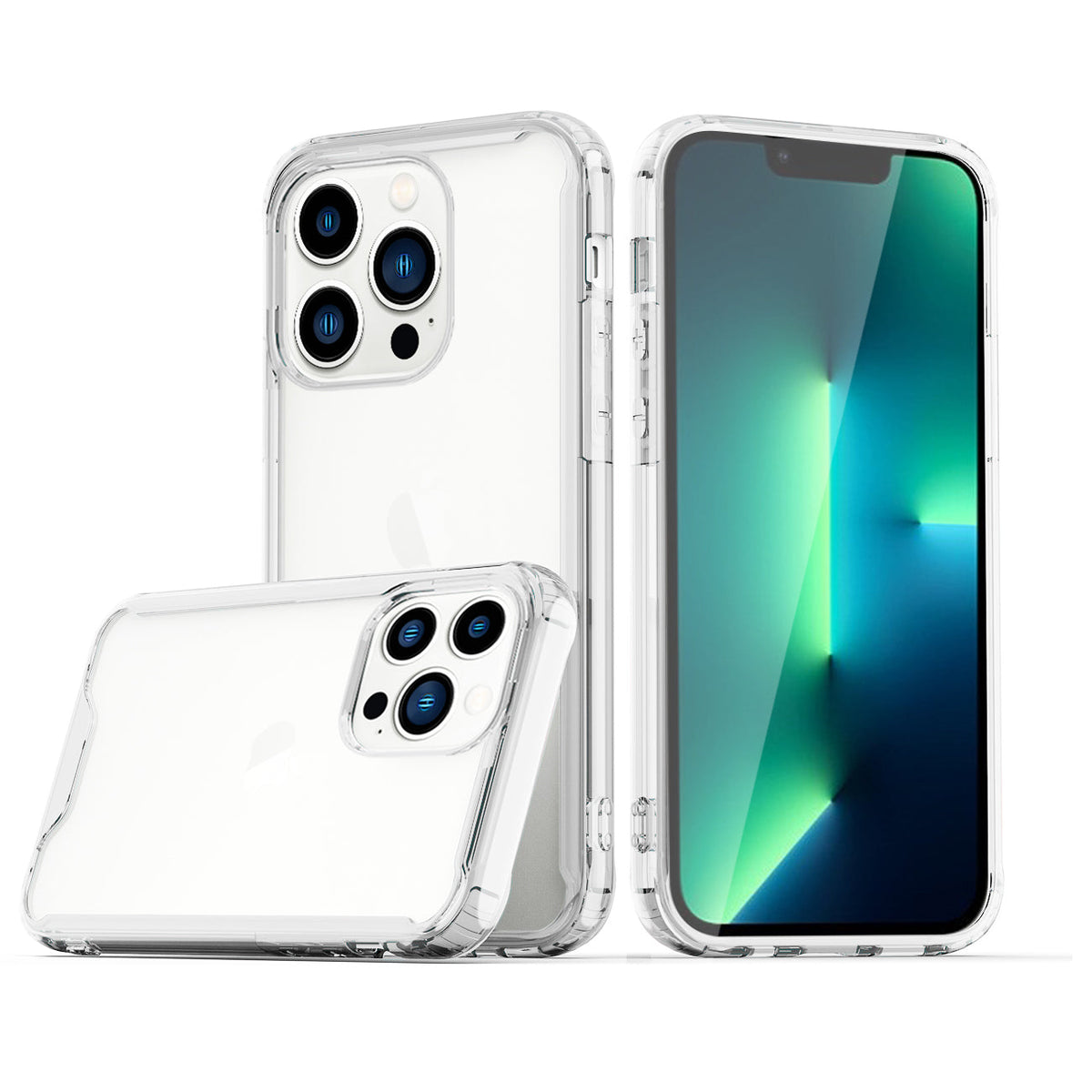 iPhone 13 Pro Compatible High Quality 2X Clean PC and TPU Bumper Case In Clear For Apple iPhone 13 Pro Max - Shockproof Protection by