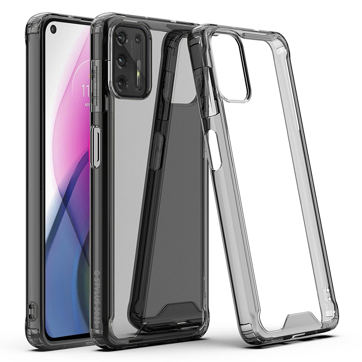 High Quality 2X Clean PC and TPU Bumper Case In Black For Moto G Stylus 2021 - Premium & Reliable