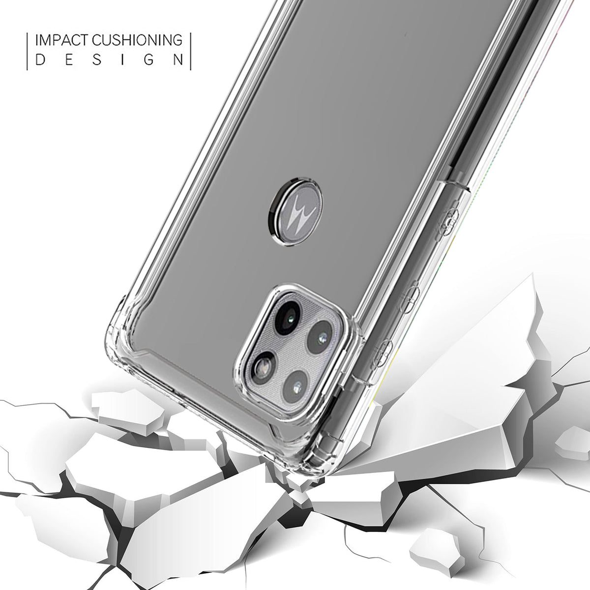 High Quality 2X Clean PC and TPU Bumper Case In Clear For Moto One 5G Ace / G 5G - Shockproof & Reliable