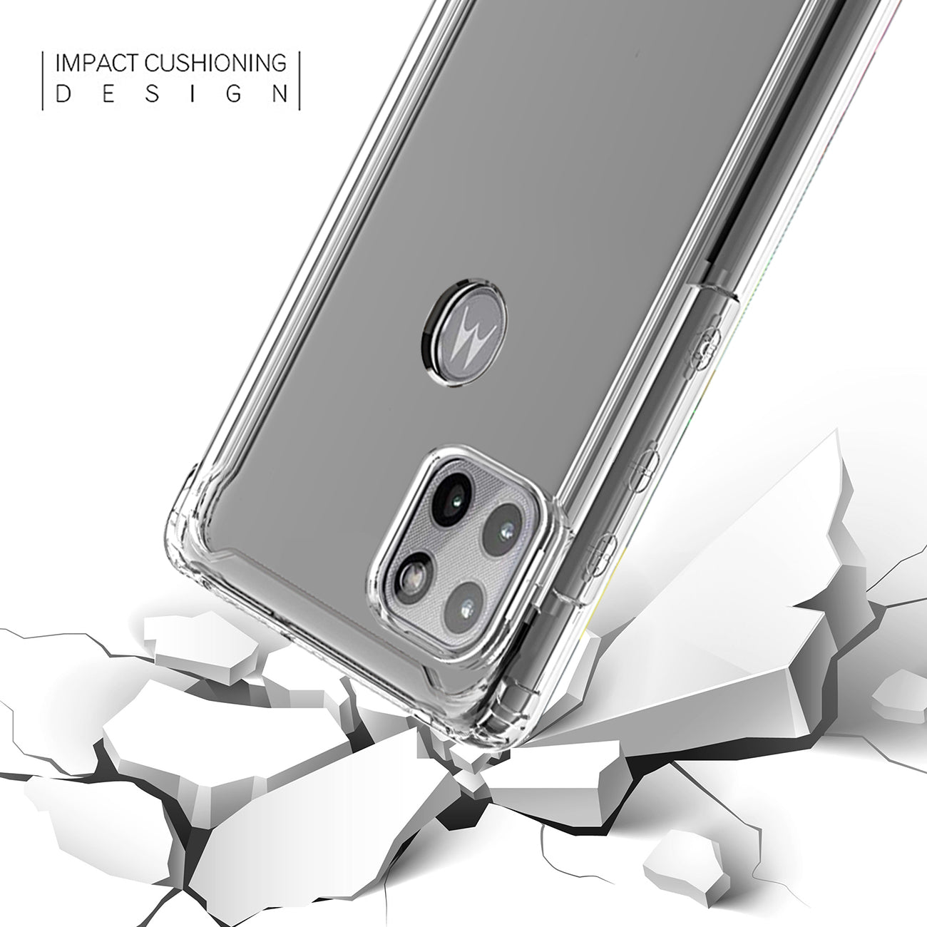 High Quality 2X Clean PC and TPU Bumper Case In Clear For Moto One 5G Ace / G 5G - Shockproof & Reliable