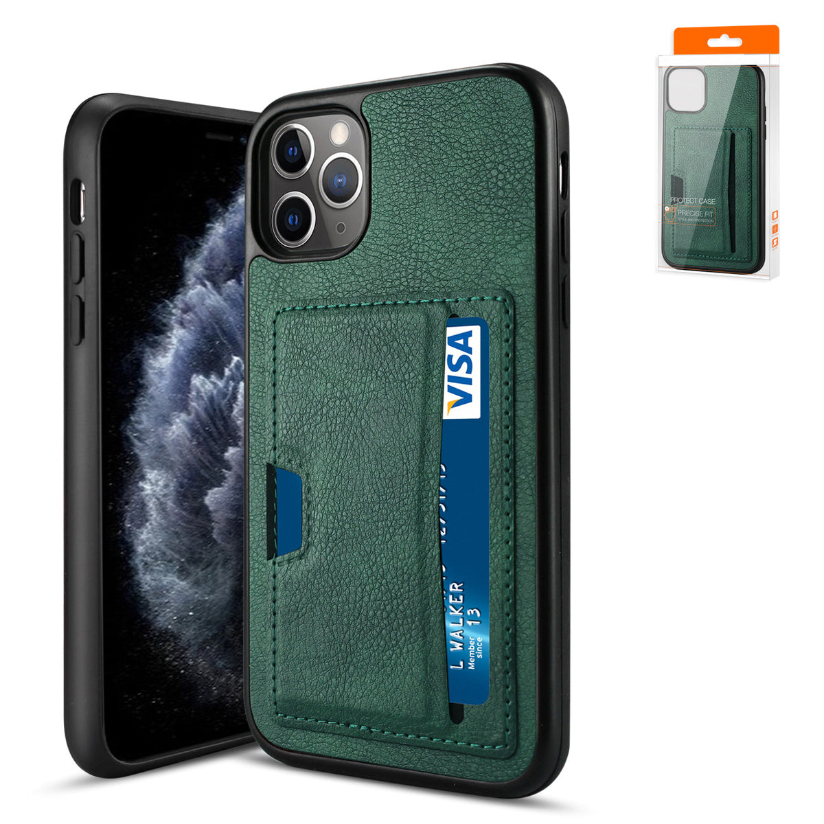 IPHONE 11 PRO Compatible APPLE IPHONE 11 PRO Card Pocket Case In Green - Shockproof Protection by