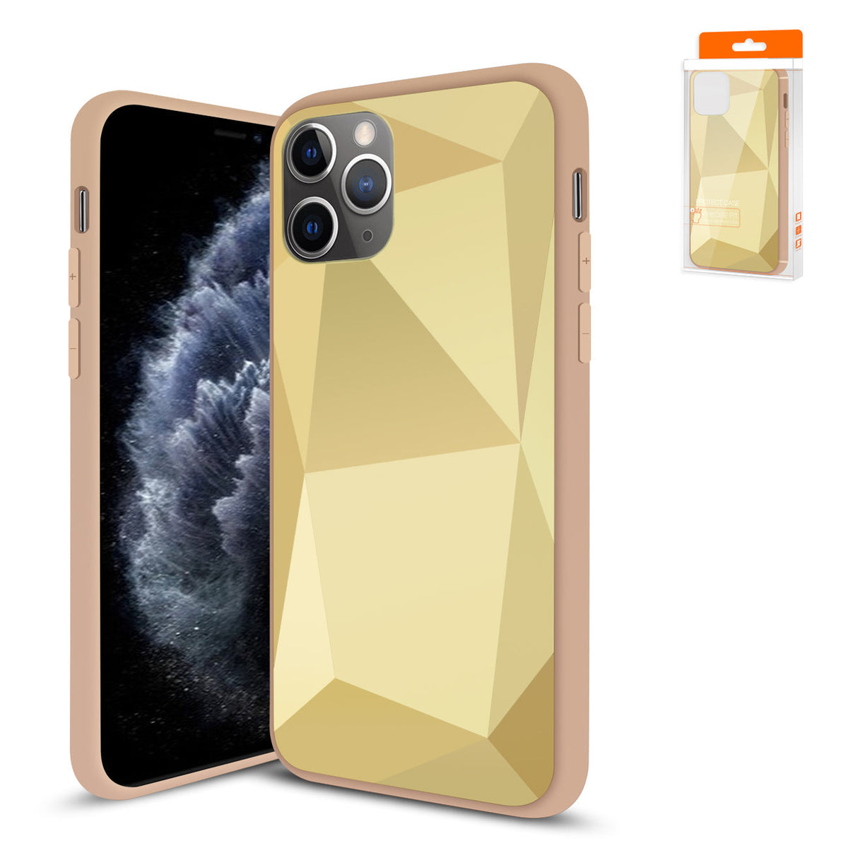 iPhone 11 Pro Compatible Apple iPhone 11 Pro Max Apple Diamond Cases In Gold - Crystal Clear Protection by