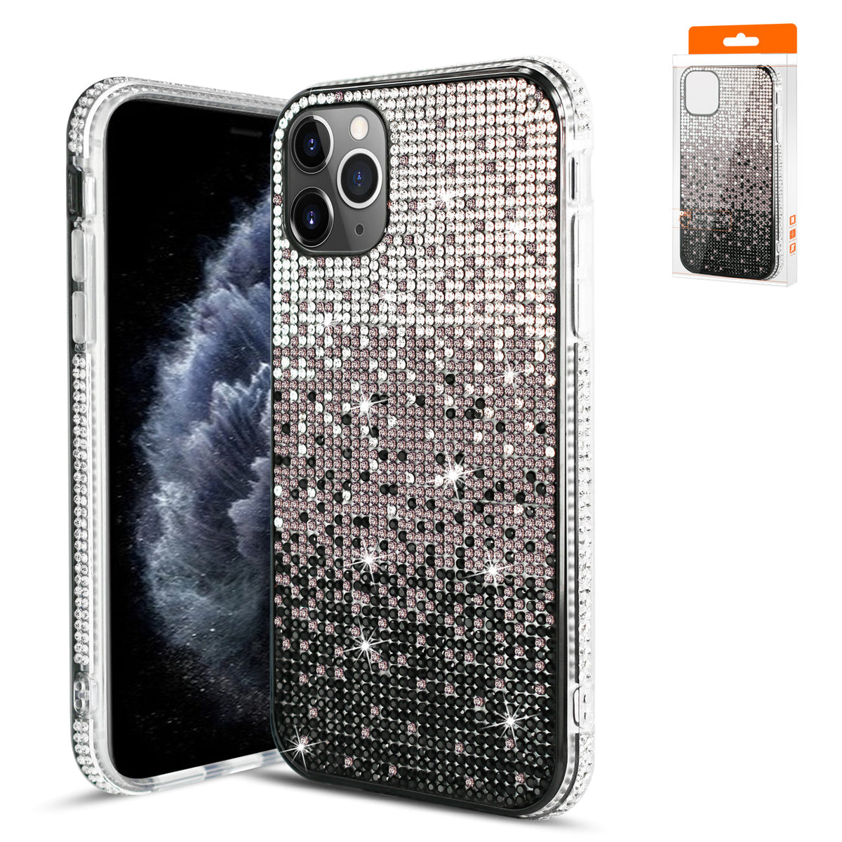 IPHONE 11 PRO Compatible Design Diamond Case For APPLE IPHONE 11 PRO MAX In Black - Ultra-Slim Protection by