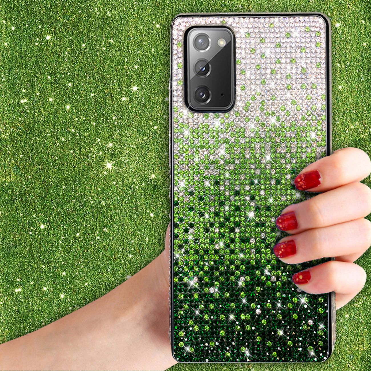 Design Diamond Case For SAMSUNG GALAXY NOTE 20 In Green - Heavy Duty & Reliable