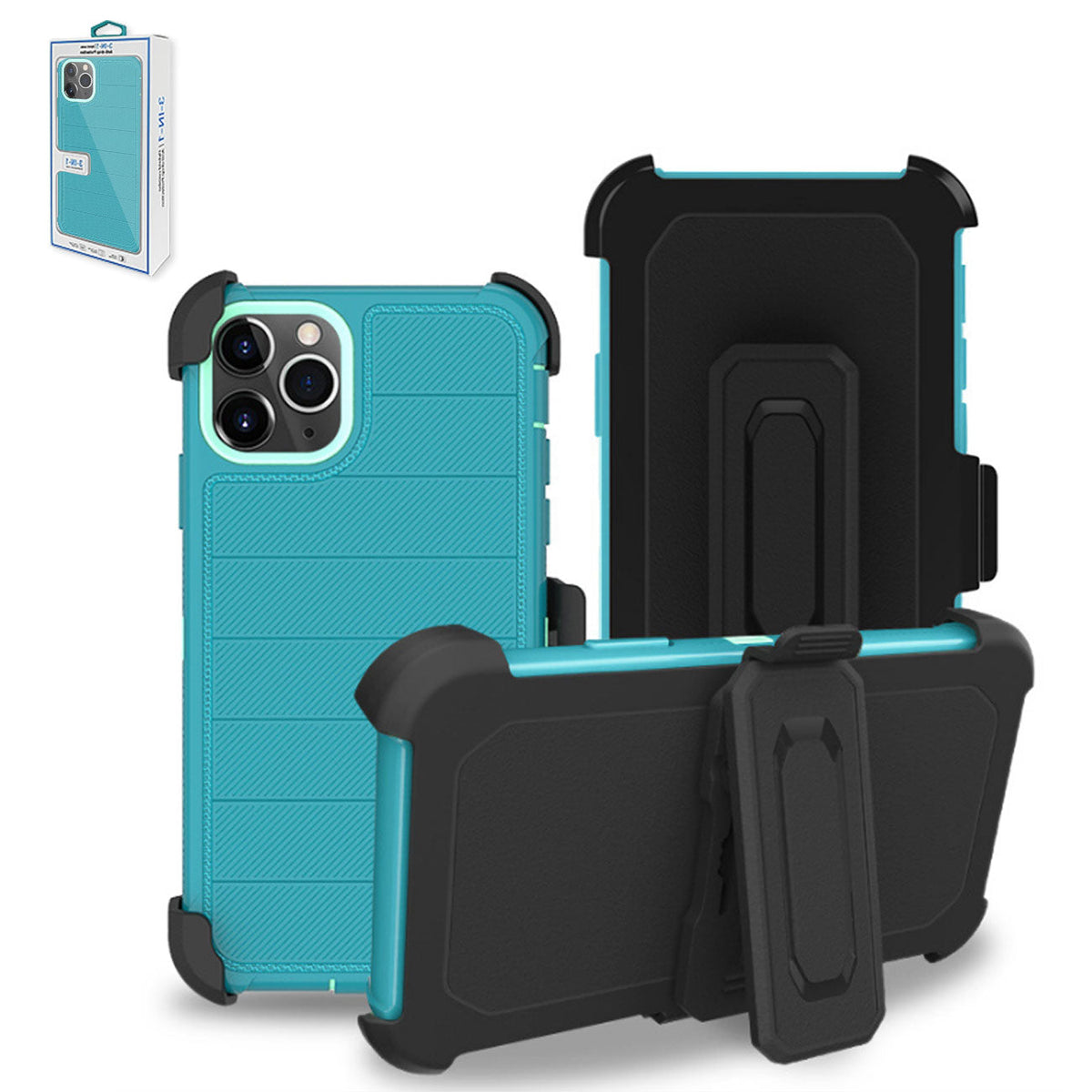 IPHONE 11 PRO Compatible 3-In-1 Hybrid Heavy Duty Holster Combo Case For APPLE IPHONE 11 PRO In Blue - Heavy Duty Protection by