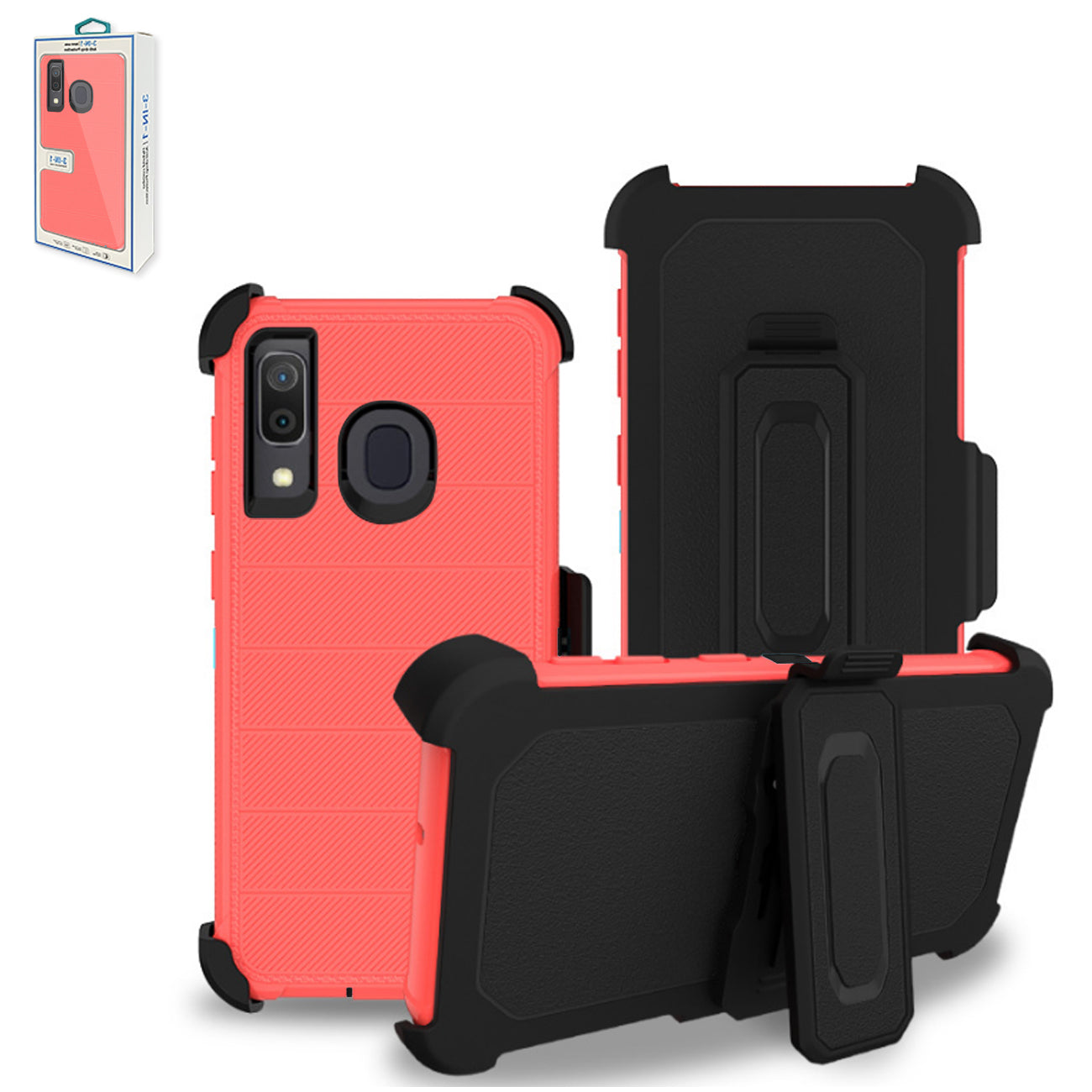3-In-1 Hybrid Heavy Duty Holster Combo Case For In Pink - Durable & Reliable