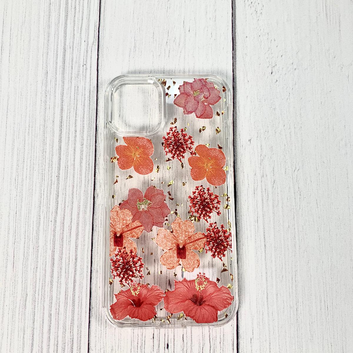 Pressed dried flower Design Phone case for LG k61/K51s/K41s In Red - Ultra-Slim & Reliable
