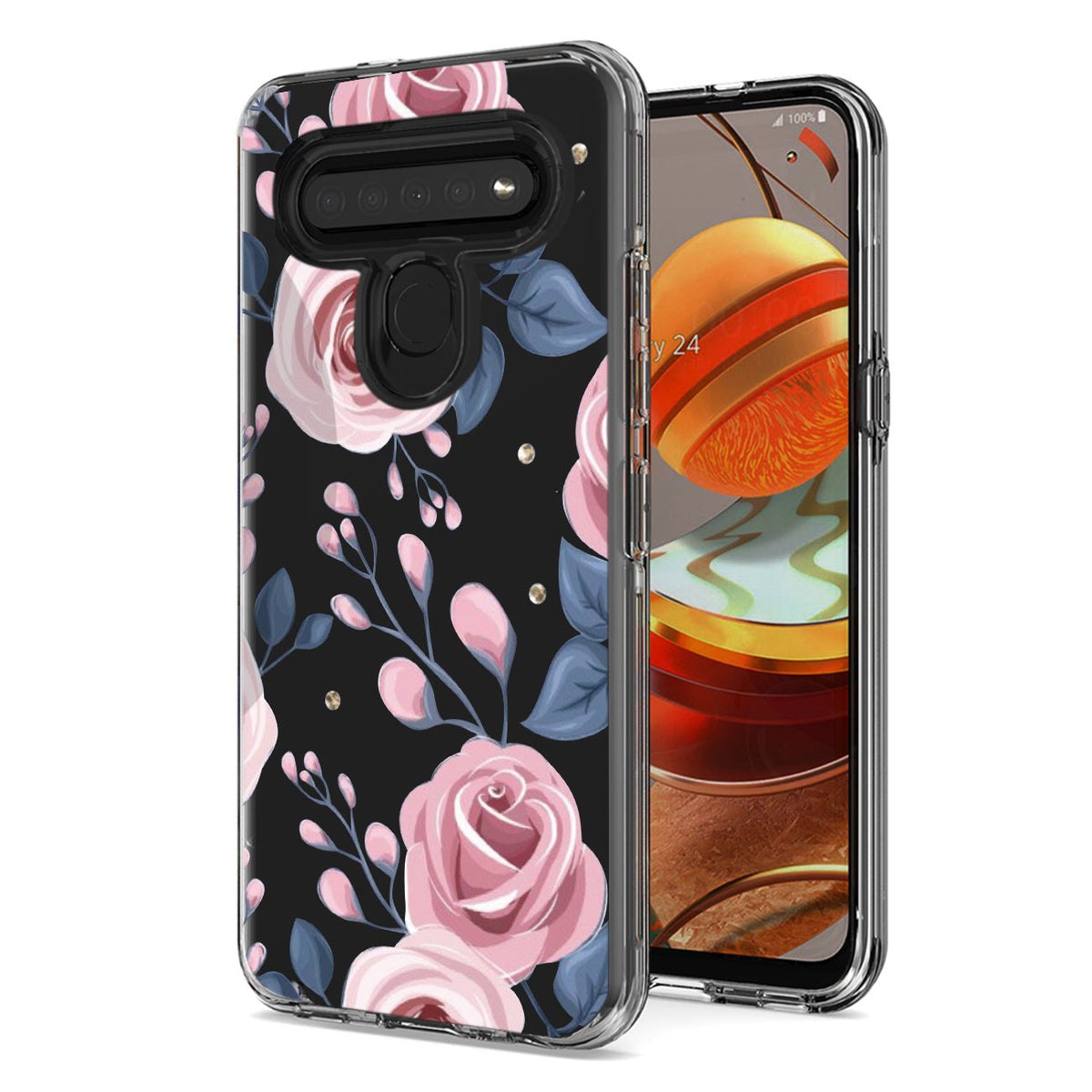 Pressed dried flower Design Phone case for LG k61/K51s/K41s In Rose Gold - Durable & Reliable