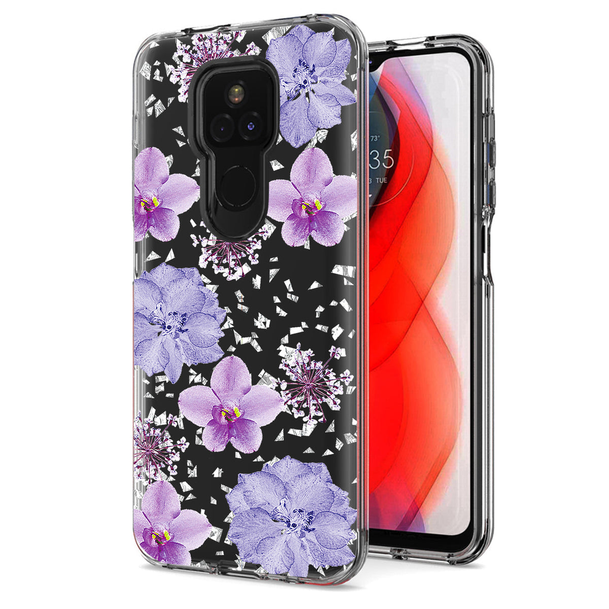 Pressed dried flower Design Phone case for Moto G Play 2021 In Purple - Ultra-Slim & Reliable