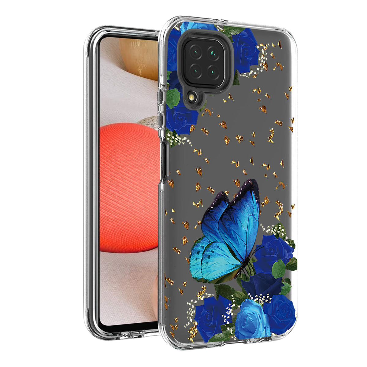 Pressed dried flower Design Phone case for Samsung Galaxy A42 5G In Blue - Ultra-Slim & Reliable