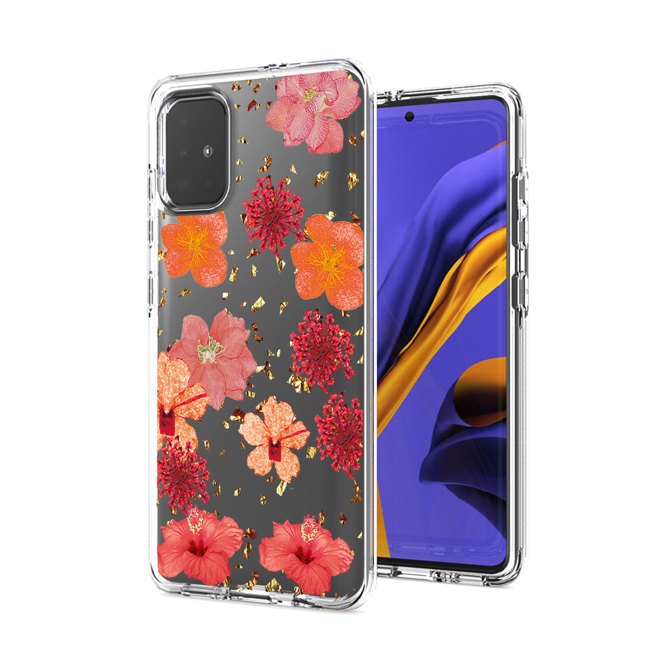 Pressed dried flower Design Phone case for SAMSUNG GALAXY A51 5G In Red - Ultra-Slim & Reliable