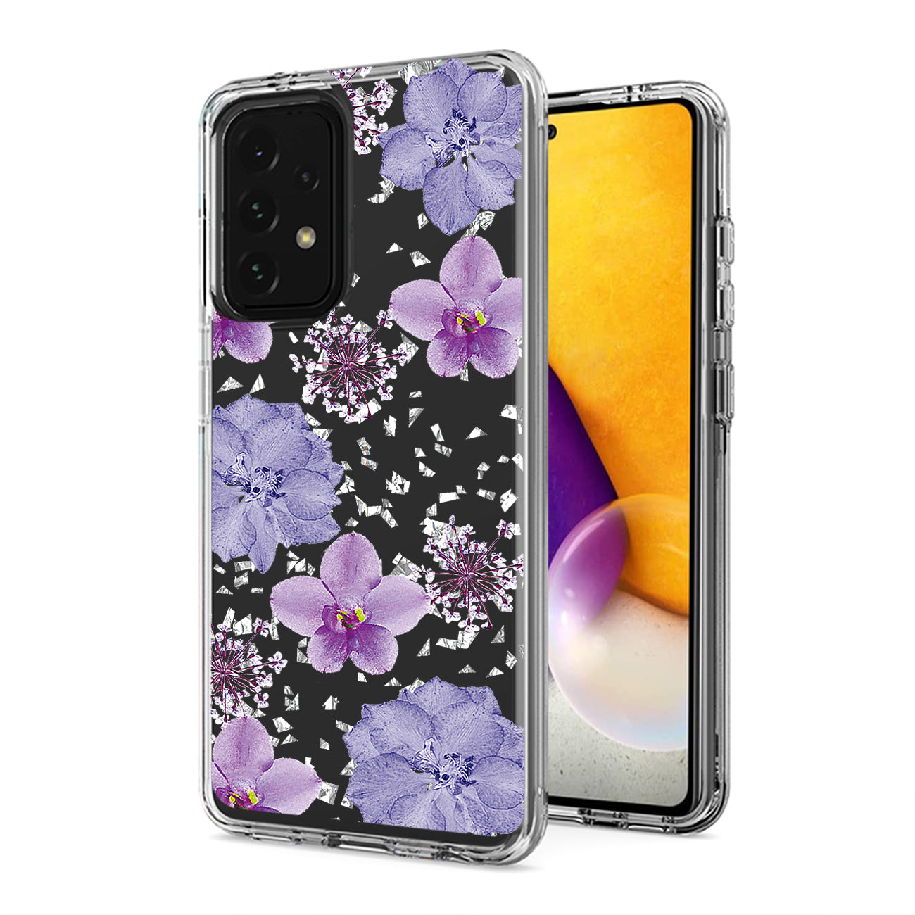 Pressed dried flower Design Phone case for Samsung Galaxy A72 5G In Pink - Durable & Reliable