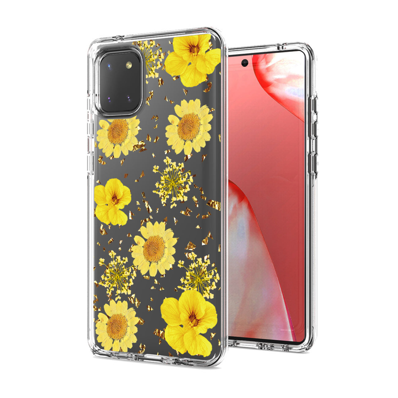 Pressed dried flower Design Phone case for SAMSUNG GALAXY A81/Note 10 Lite/M60S In Yellow - Shockproof & Reliable