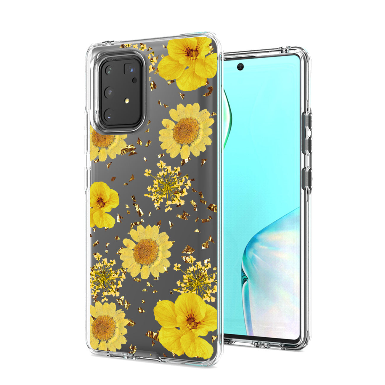 Pressed dried flower Design Phone case for SAMSUNG GALAXY A91/S10 Lite/M80S In Yellow - Shockproof & Reliable