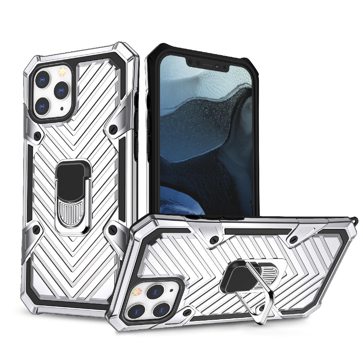 IPHONE 12/ IPHONE 12 PRO Kickstand Anti-Shock And Anti Falling Case In Silver - Crystal Clear & Reliable