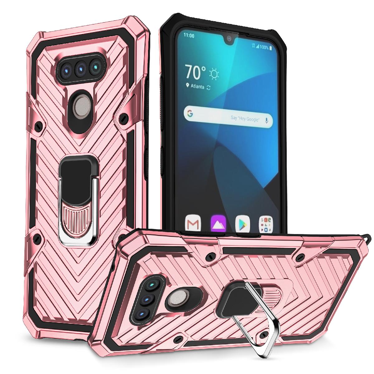 Kickstand Anti-Shock And Anti Falling Case for LG HARMONY 4 In Rose Gold - Ultra-Slim & Reliable
