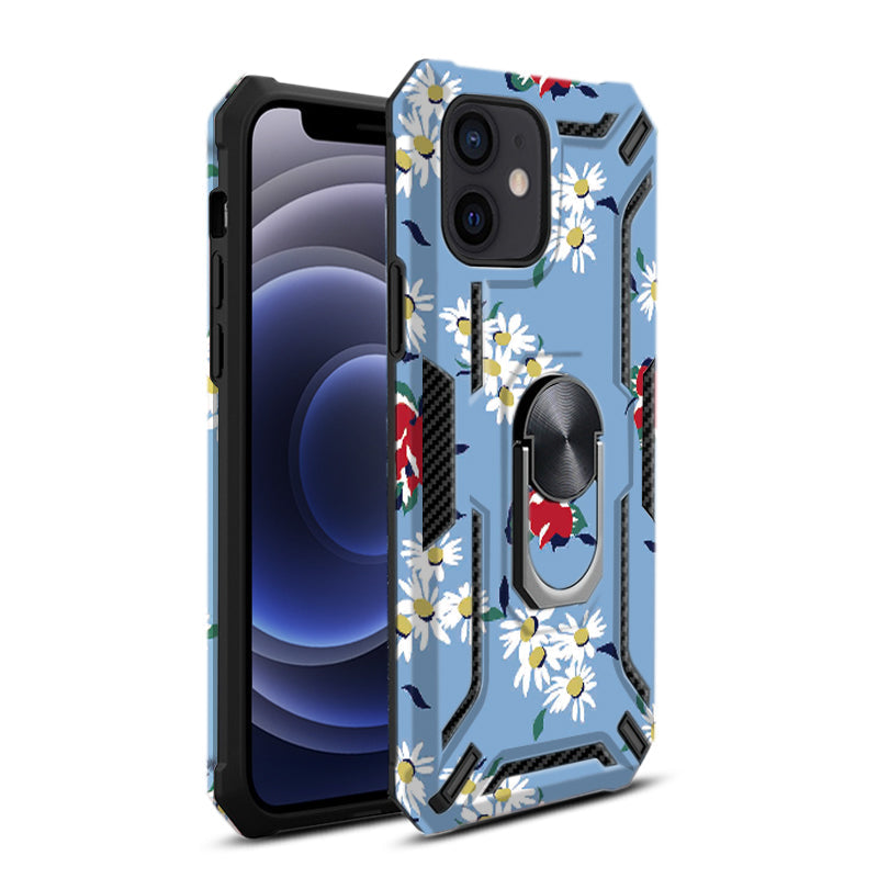 IPHONE 12 MINI Compatible Phone Case with Magnetic Ring Holder For IPHONE 12 MINI In Blue - Premium Protection by