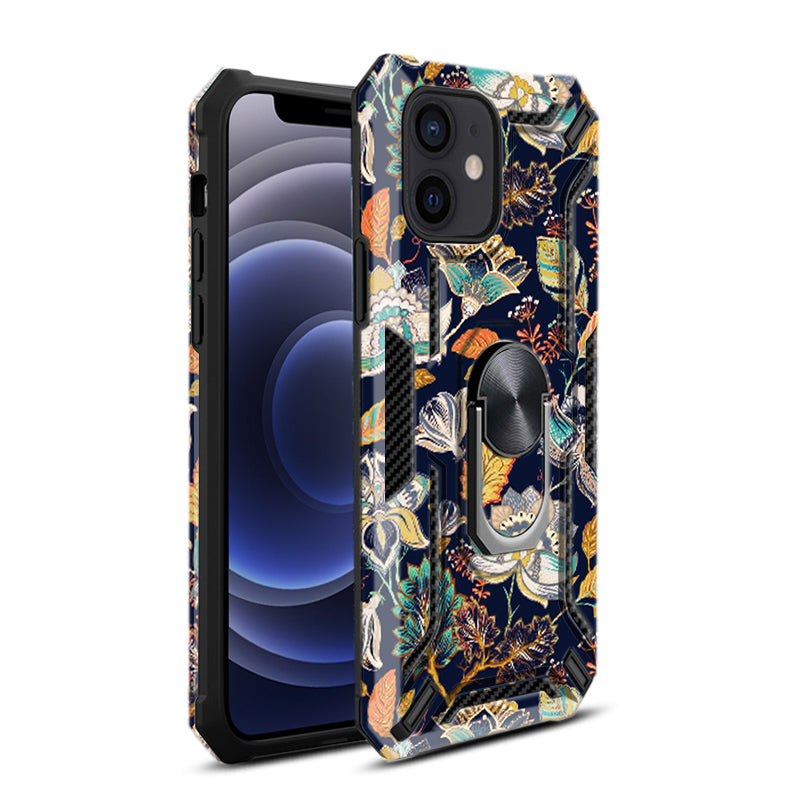 IPHONE 12 MINI Compatible Phone Case with Magnetic Ring Holder For IPHONE 12 MINI In Navy - Premium Protection by