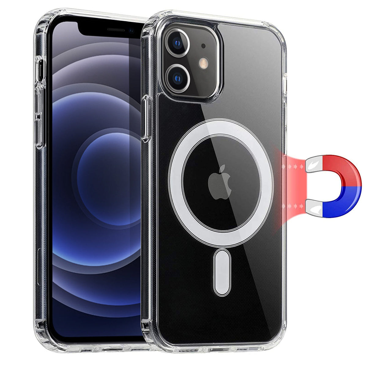 iPhone 12 Mini Compatible Magnetic Wireless Charging TPU Bumper Case For iPhone 12 Mini In Clear - Durable Protection by